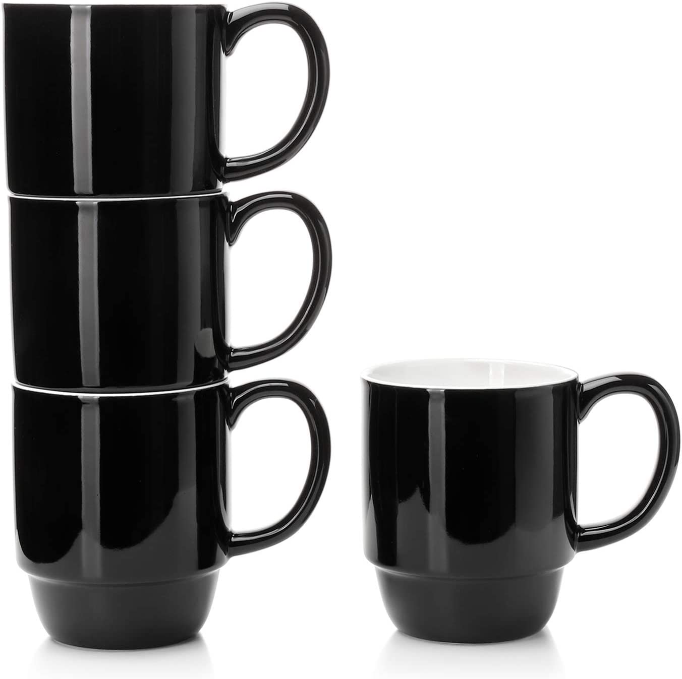 Joyjolt Stoiva Double Walled Coffee Mugs-set Of 4 Stackable Large