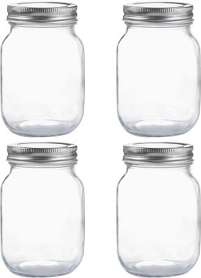 SEWANTA Embossed Measurement Markings Mason Jars, 5-Piece