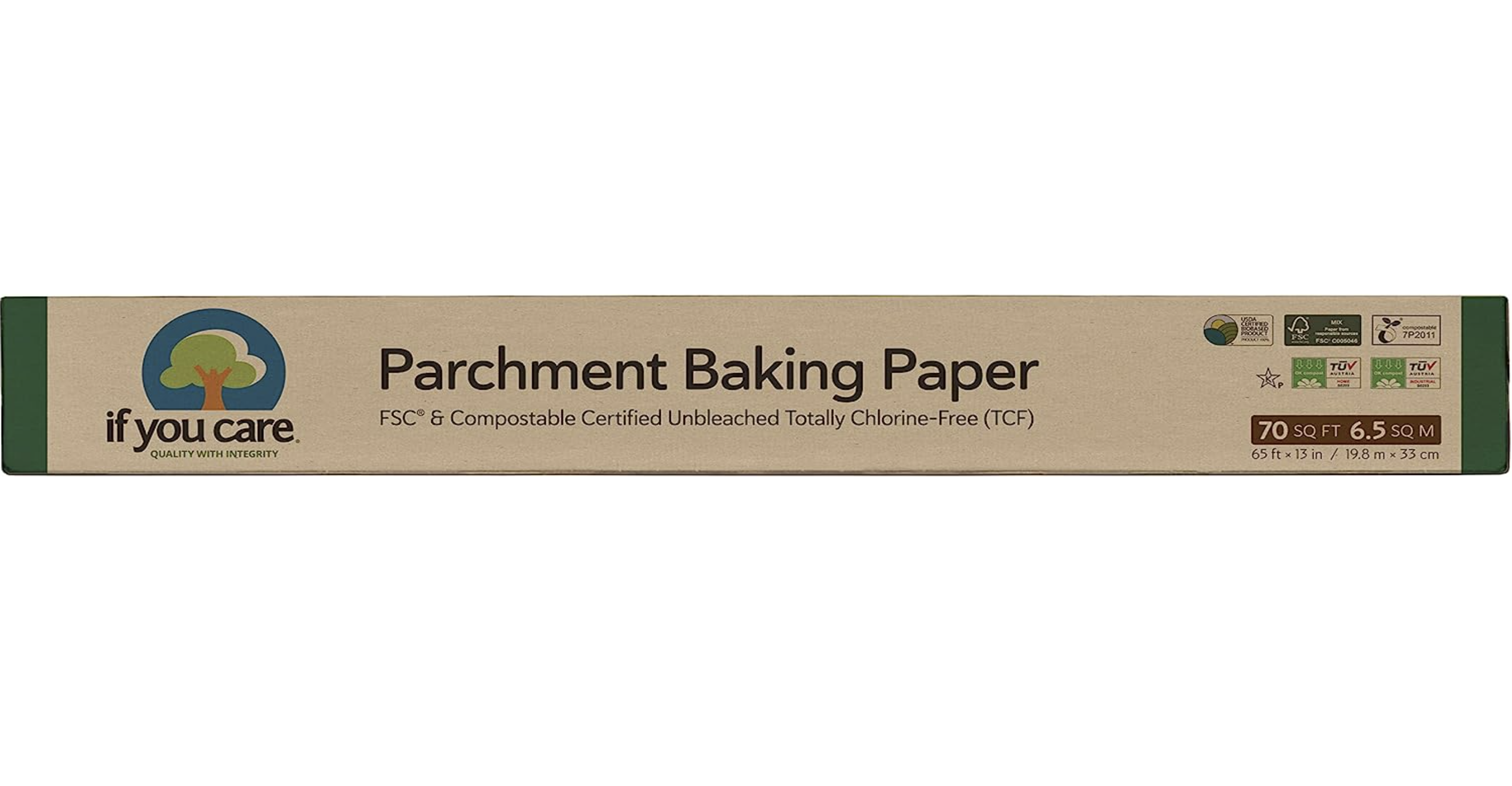 Unbleached Parchment Paper Roll 15 in x 210 ft 260 sq.ft Paper Baking Paper by Baker’s Signature | Silicone Coated – Will Not Soak Through or Burn – N