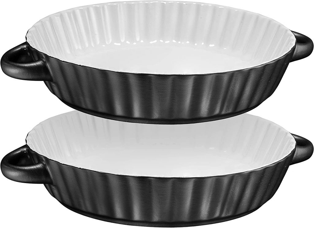 Bruntmor Side Handles Ceramic Quiche Pans, 2Piece