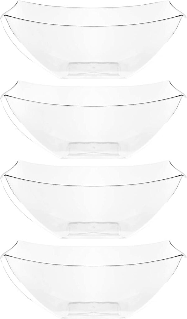 Plasticpro Disposable Square Serving Snack Bowls 4 Piece