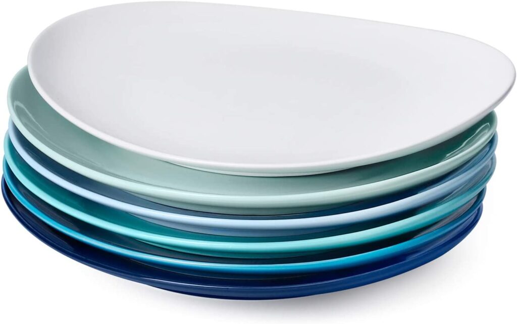 Sweese ChipResistant Stackable Porcelain Plates, 6Piece