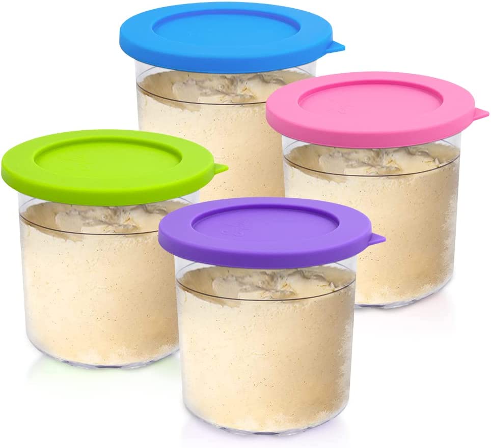 URRU Containers Replacement for Ninja Creami Pints and Lids - 4