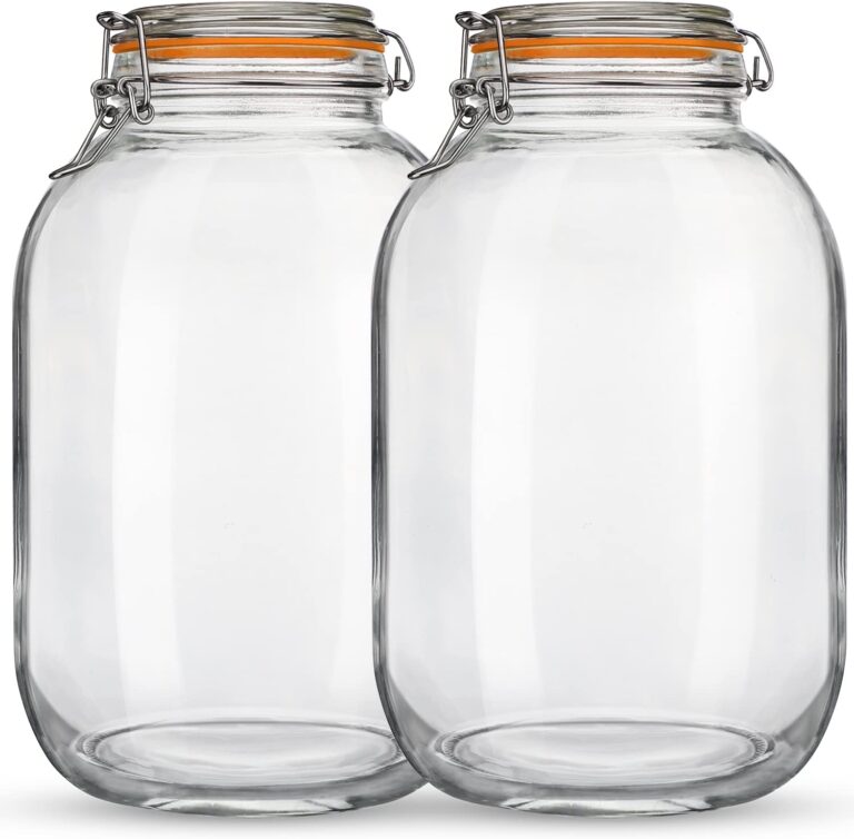 Qianfenie Metal Hinge Clamp Fermentation Jars, 2-Count