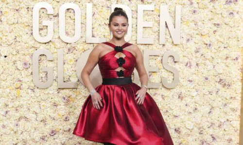 Selena Gomez arrives at the 81st Golden Globe Awards