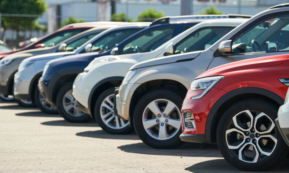 row of used cars