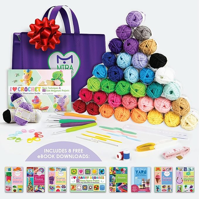 Mira Handcrafts Premium Crochet Yarn Kit